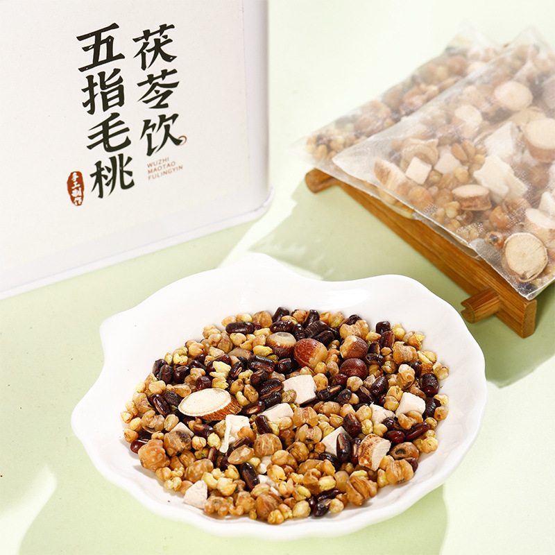 Five-Finger Fig Root Herbal Tea Wuzhi Maotao Blend with Poria Lotus Seed Coix Seed 400g Ready to Brew Tin - Image 4