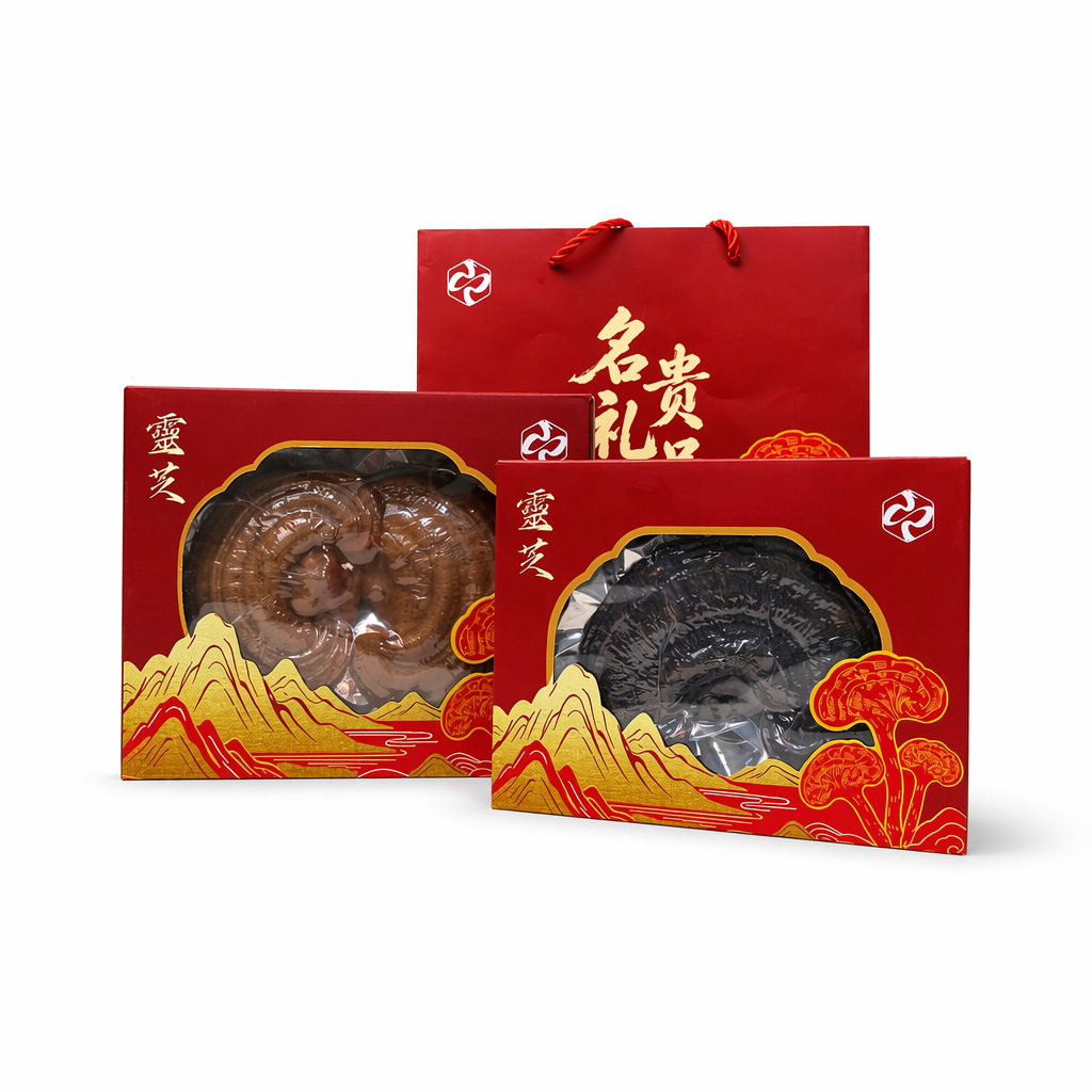 Changbai Mountain Reishi Mushroom Gift Box Whole Fruiting Body Wild-Simulated Lingzhi 120g 6 Pieces Wooden Box - Image 5