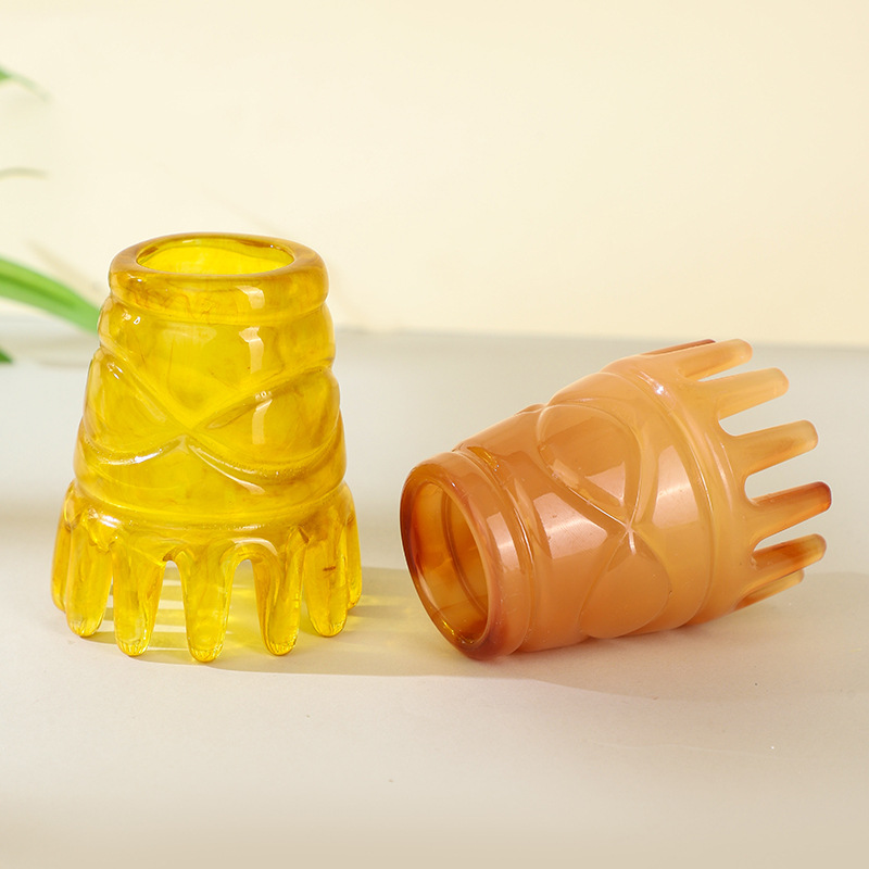 Resin Horn-Style Scalp Massage Comb Round Meridian Head Therapy Brush 80g - Image 3