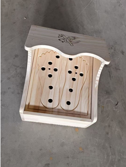 Wooden Foot Massage Box Square Moxibustion Base for Home Wellness 3KG - Image 2