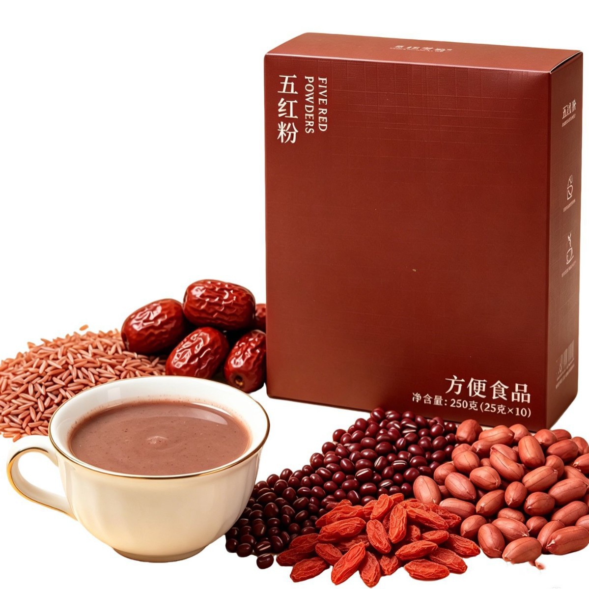 Eight Treasures Herbal Powder Ba Zhen Fen Instant Meal Replacement Drink Mix 250g Box of 10 Sachets - Image 4