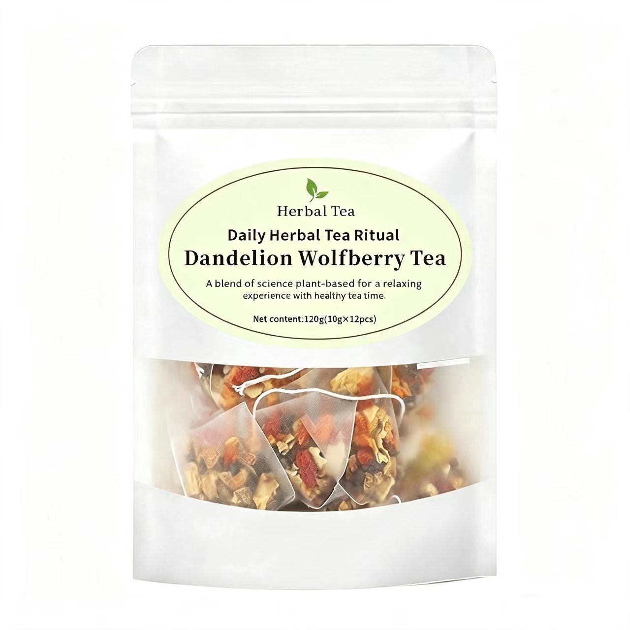 Dandelion Goji Herbal Tea 120g Bag 12 Pyramid Tea Bags Daily Brew - Image 5