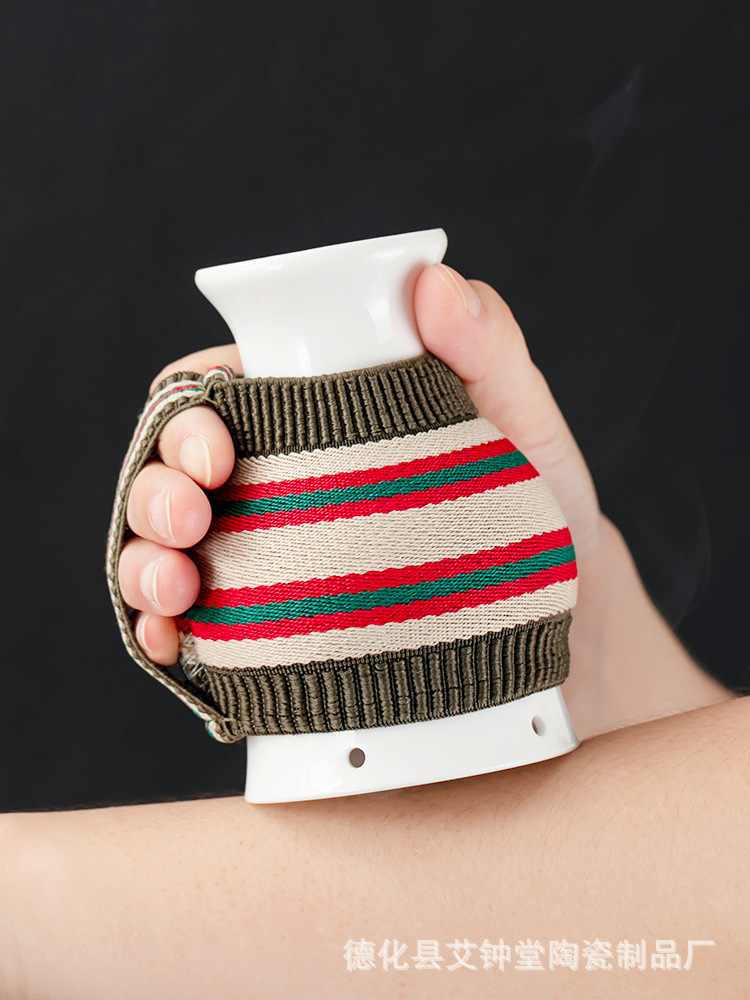 Ceramic Moxa Cup Gua Sha Tool White Porcelain Moxibustion Jar for Home Wellness Use - Image 3