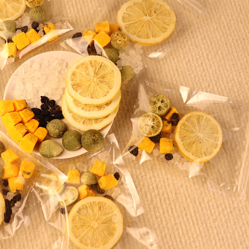 Green Tangerine Passion Fruit Lemon Tea Blend 7 Bags Freeze Dried Fruit Herbal Tea 140g - Image 3