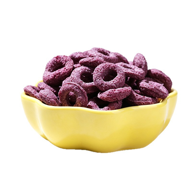Purple Sweet Potato Yam Cereal Rings 500g Bulk Puffed Grain Snack Ready to Eat Breakfast - Image 5