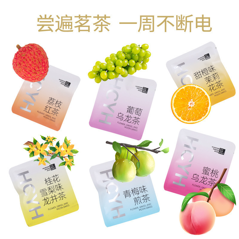 Fruit Tea Bag Assortment 7 Flavors Cold Brew Herbal Tea with Jasmine Green Tea and Raisin Individually Wrapped - Image 5