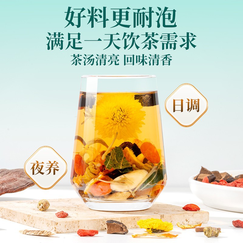 Dendrobium Reishi Chrysanthemum Goji Herbal Tea Shi Hu Ling Zhi Ju Hua Gou Qi Cha 10g x 5 Bags Trial Pack - Image 4