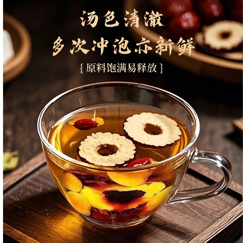 Ginseng Nine Treasure Tea Ren Shen Jiu Bao Cha Herbal Blend 22g x 8 Bags Sugar Free Hot Brew Wellness Tea - Image 4
