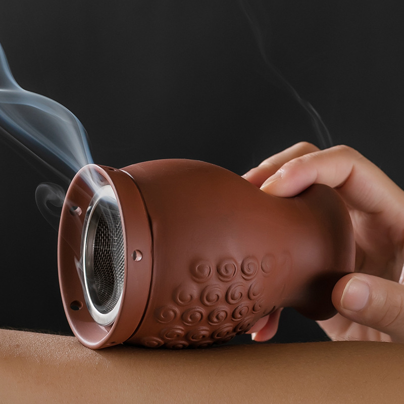 Purple Clay Moxibustion Dragon Jar Double Layer Heat Insulated Ceramic Cup Gua Sha Massage Tool for Home Use - Image 3