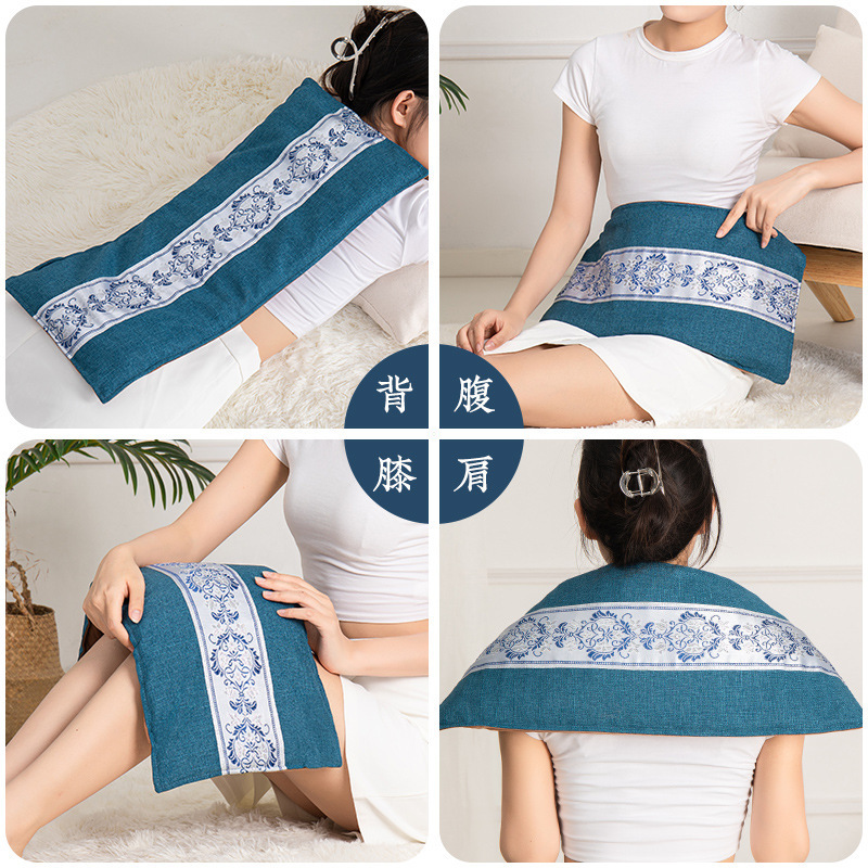 Sea Salt Heat Therapy Bag Electric Heating Compress Wrap with Moxa Pads for Leg Care 2.2KG - Image 3