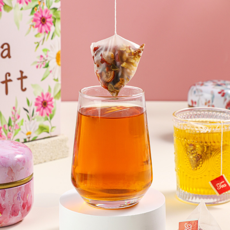 Floral Tea Gift Set Peach Oolong Rose Chrysanthemum Black Tea Cold Brew Bags 30g Tin - Image 4