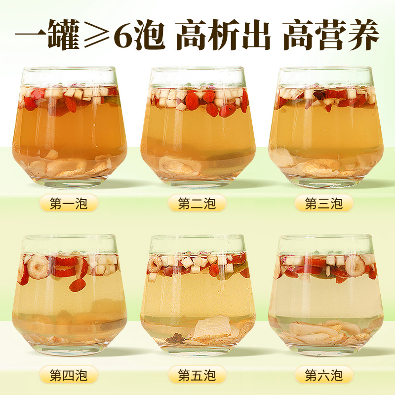 Apple Rose Astragalus Herbal Tea 15 Mini Jars 180g Sugar Free Wellness Blend with Red Dates Goji Lingzhi - Image 3