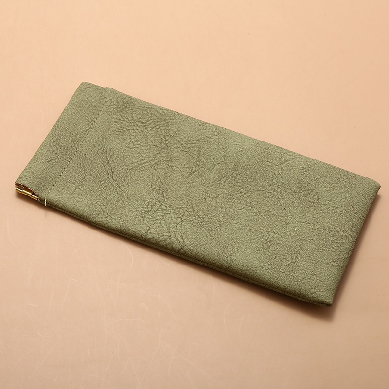 PU Leather Glasses Pouch Auto-Closing Snap Pocket Case for Sunglasses and Eyeglasses Blue 185x90mm - Image 4