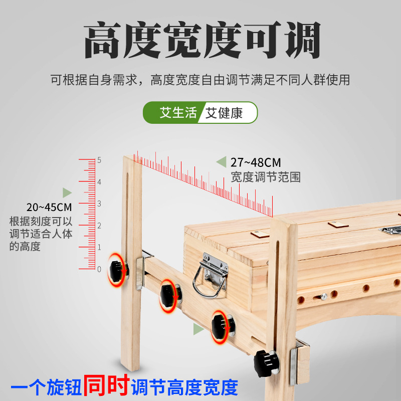 Wooden Moxibustion Box Rectangular Warm Therapy Device for Scalp Face Foot Massage Home Wellness 7 Holes - Image 4