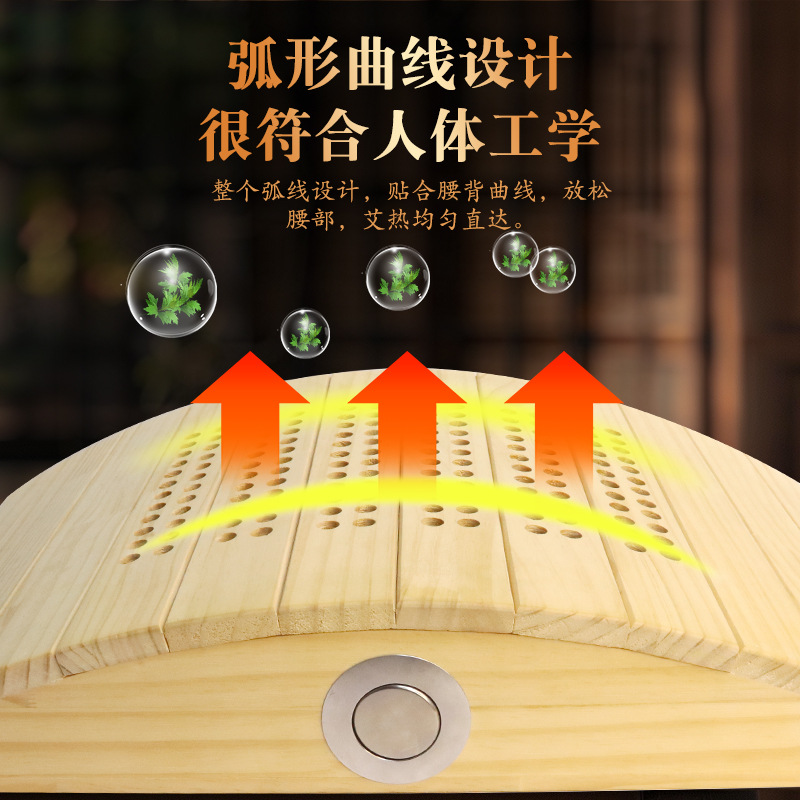 Wooden Moxibustion Box Lumbar Support Pillow Back Waist Moxa Warmer for Home and Spa Use - Image 2